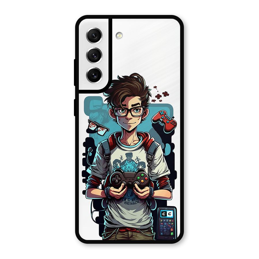 Cool Gamer Guy Metal Back Case for Galaxy S21 FE 5G
