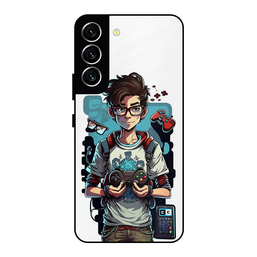Cool Gamer Guy Metal Back Case for Galaxy S22 5G
