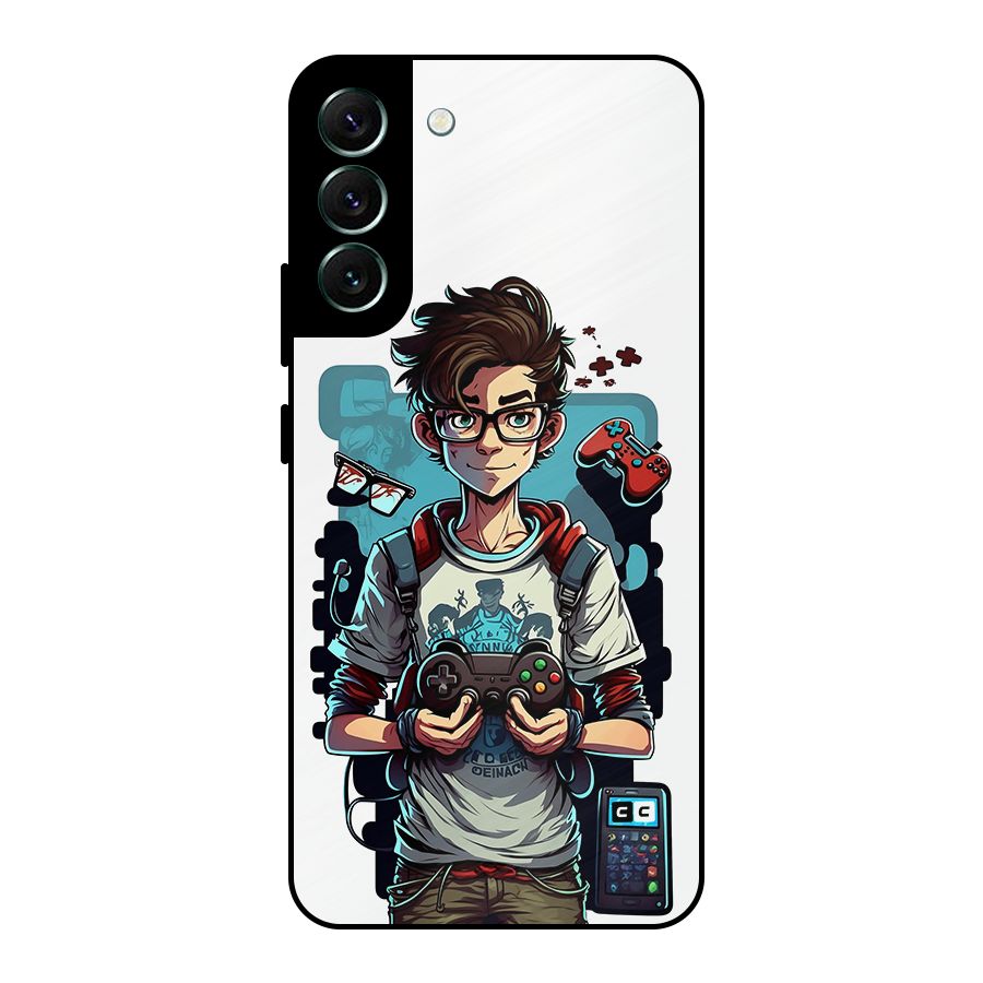 Cool Gamer Guy Metal Back Case for Galaxy S22 Plus 5G