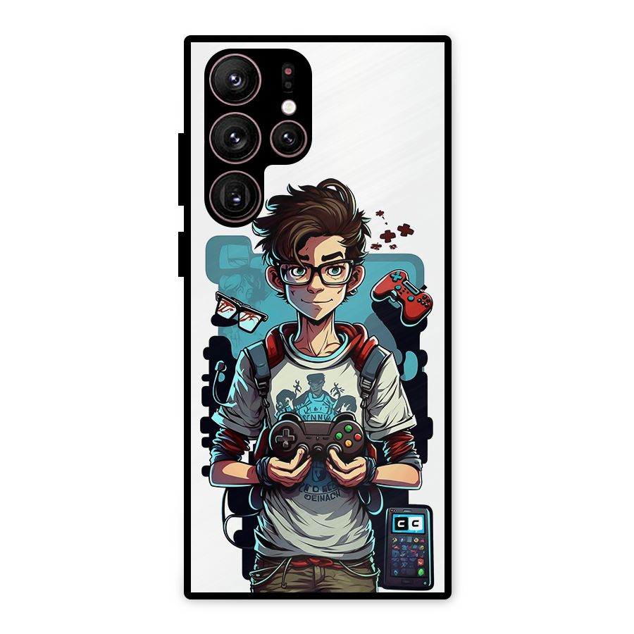 Cool Gamer Guy Metal Back Case for Galaxy S22 Ultra 5G