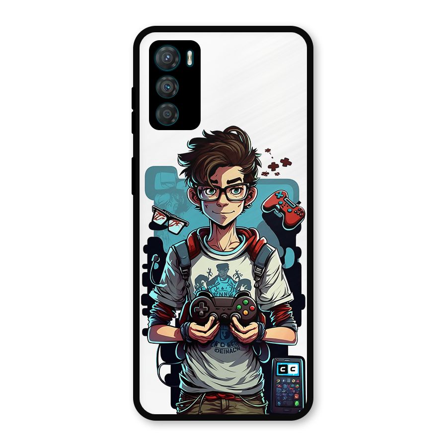 Cool Gamer Guy Metal Back Case for Moto G42
