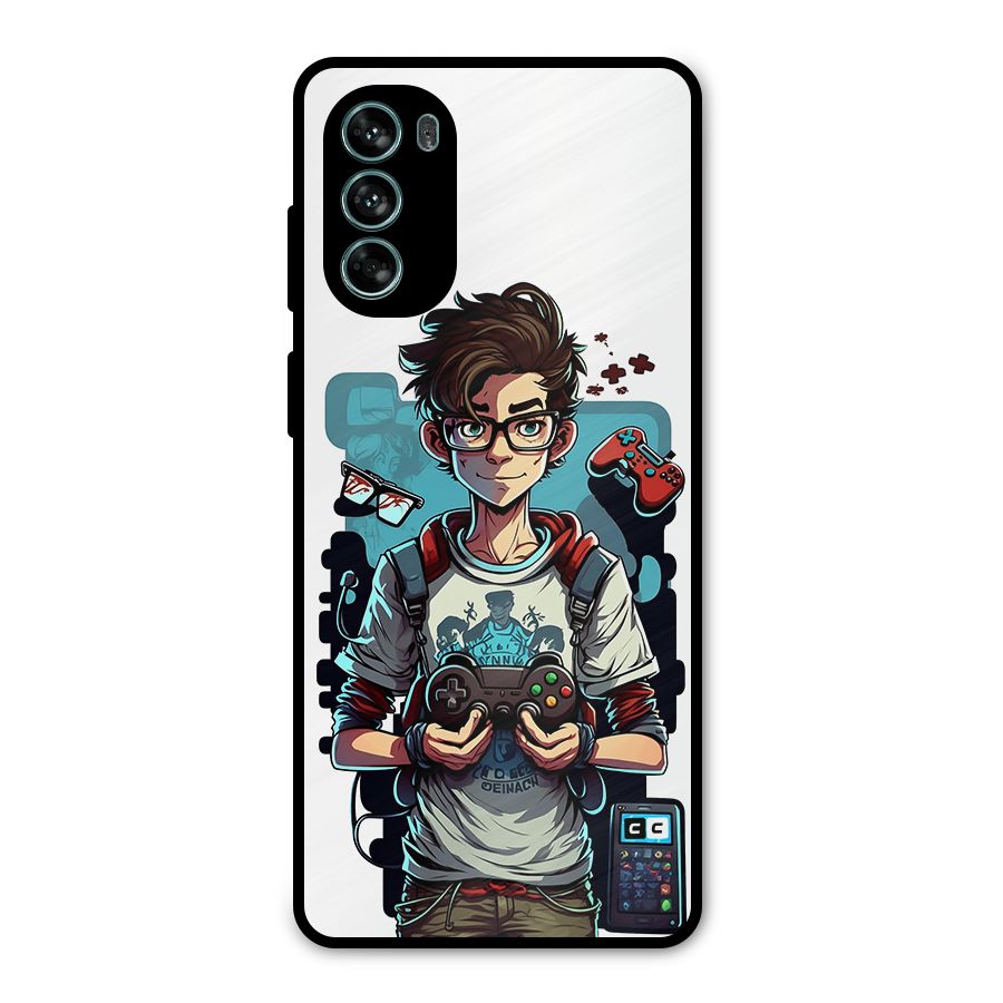 Cool Gamer Guy Metal Back Case for Moto G62