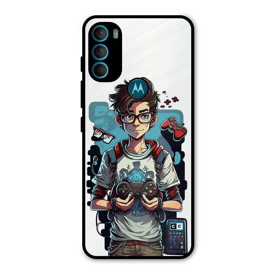 Cool Gamer Guy Metal Back Case for Moto G71 5G