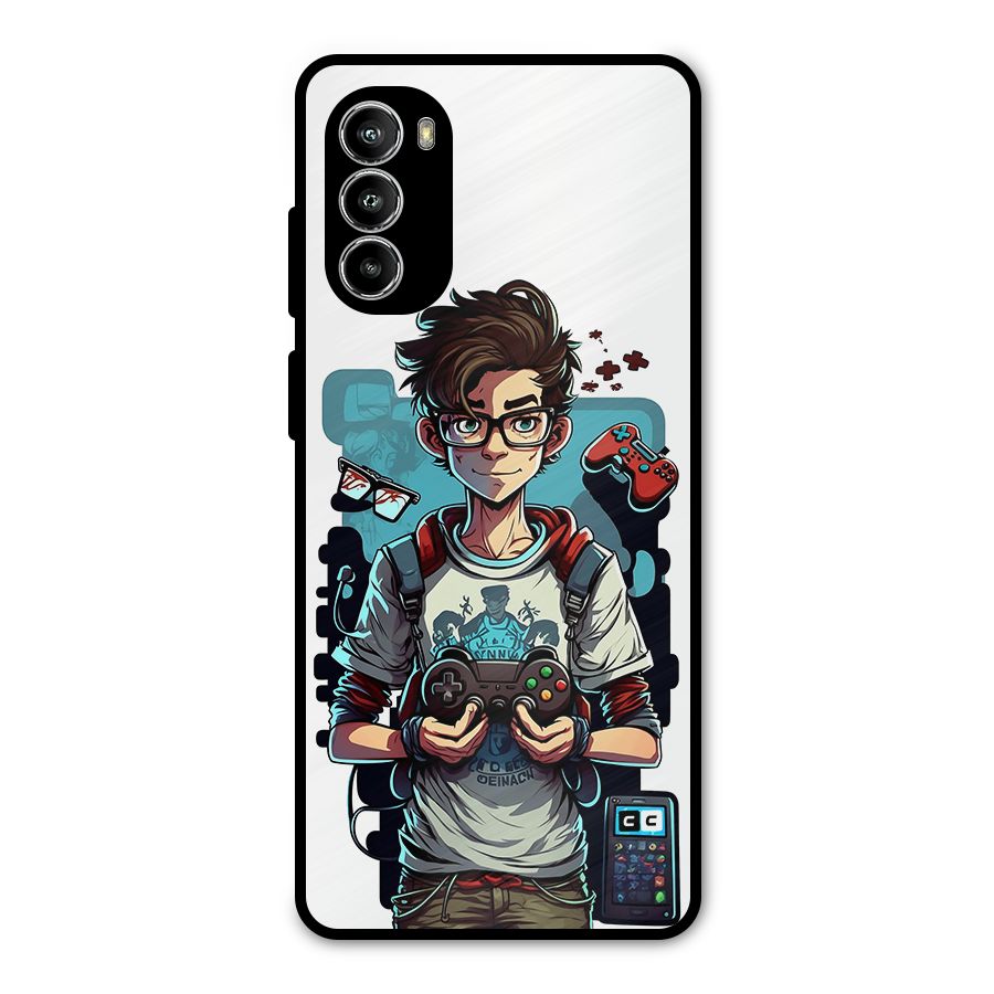 Cool Gamer Guy Metal Back Case for Moto G82