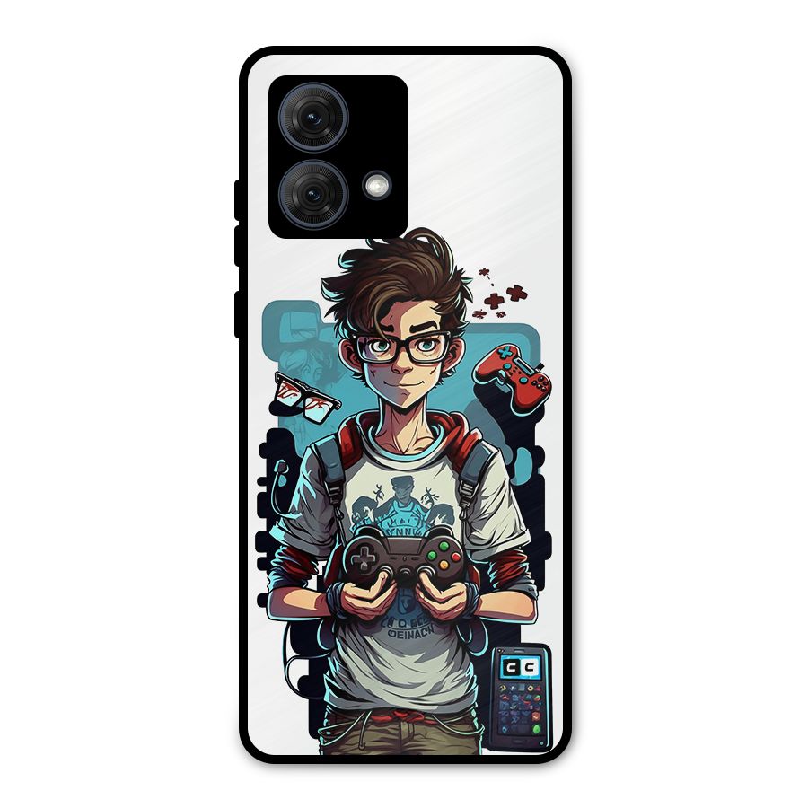 Cool Gamer Guy Metal Back Case for Moto G84