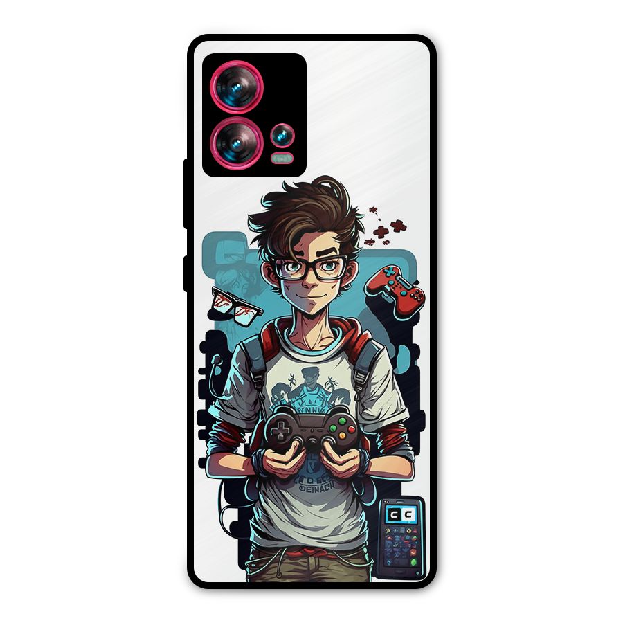 Cool Gamer Guy Metal Back Case for Motorola Edge 30 Fusion