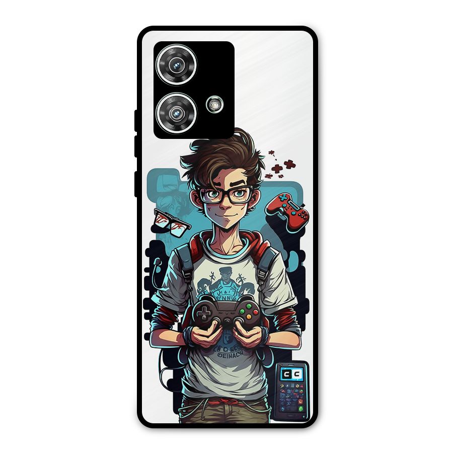 Cool Gamer Guy Metal Back Case for Motorola Edge 40 Neo