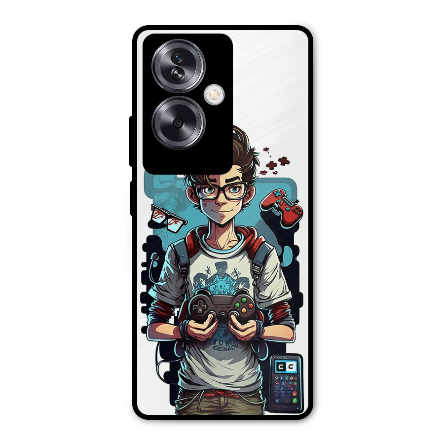 Cool Gamer Guy Metal Back Case for Oppo A79 5G