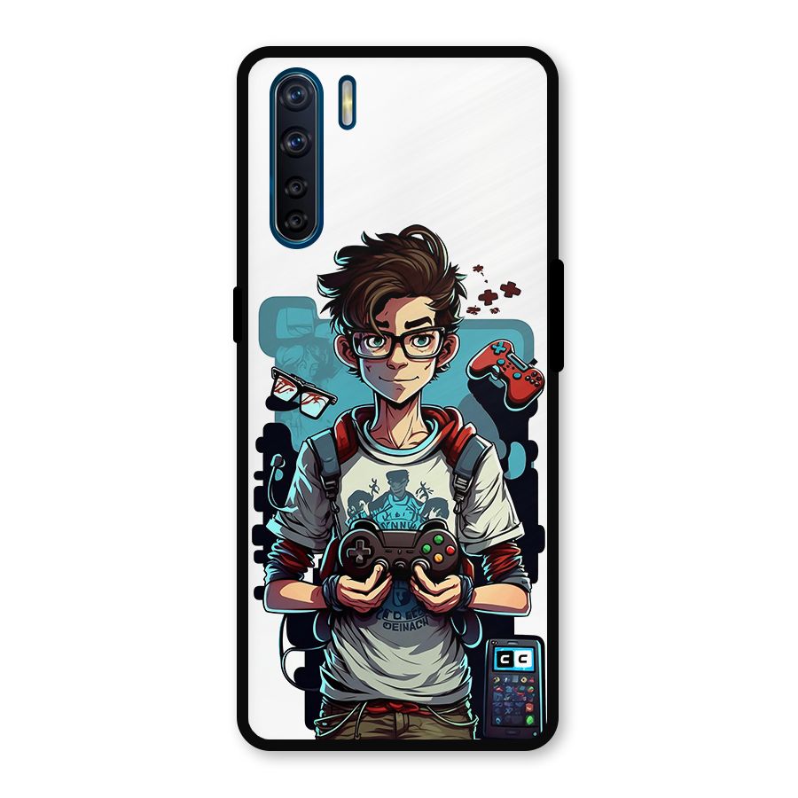 Cool Gamer Guy Metal Back Case for Oppo F15