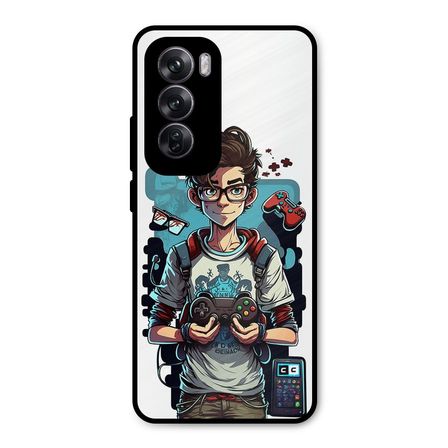 Cool Gamer Guy Metal Back Case for Oppo Reno12 Pro
