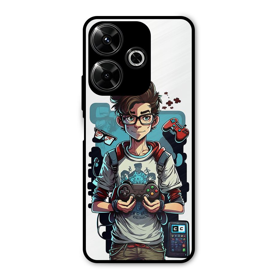 Cool Gamer Guy Metal Back Case for Poco M6 Plus