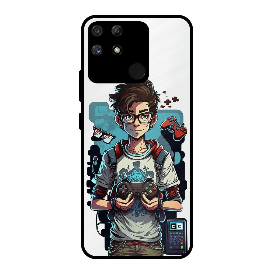 Cool Gamer Guy Metal Back Case for Realme Narzo 50A