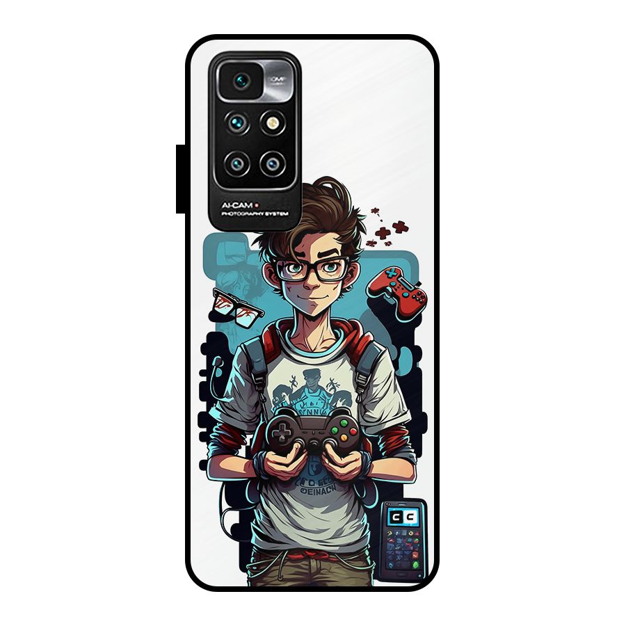 Cool Gamer Guy Metal Back Case for Redmi 10 Prime
