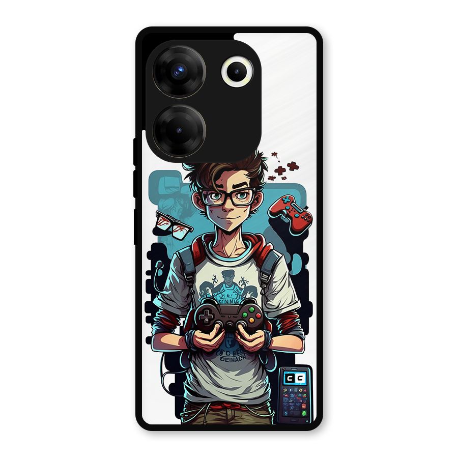Cool Gamer Guy Metal Back Case for Tecno Camon 20