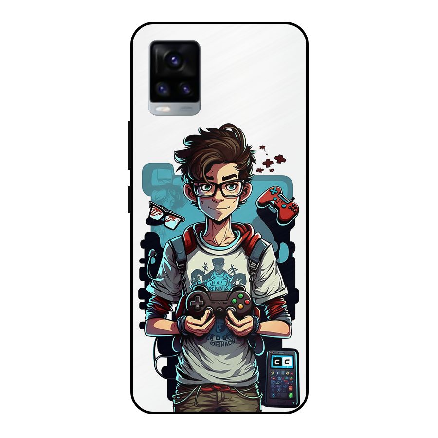 Cool Gamer Guy Metal Back Case for Vivo V20