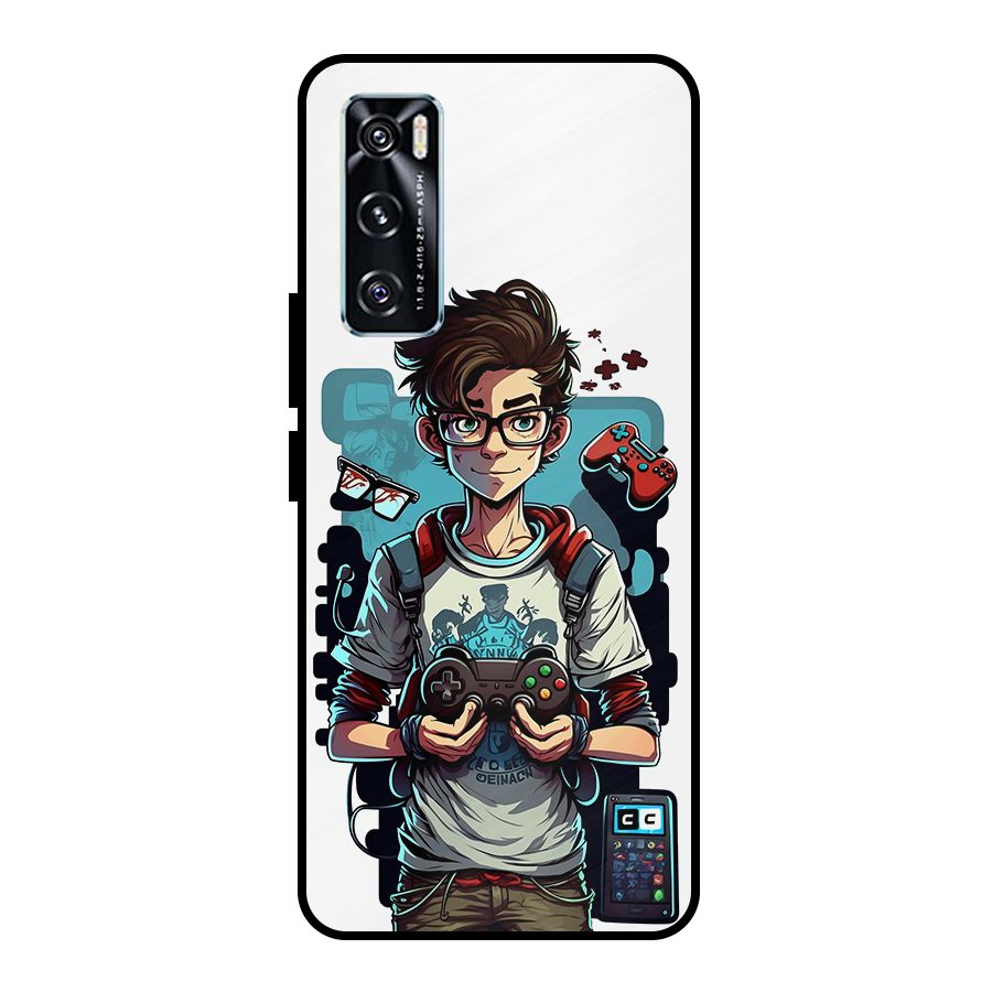 Cool Gamer Guy Metal Back Case for Vivo V20 SE