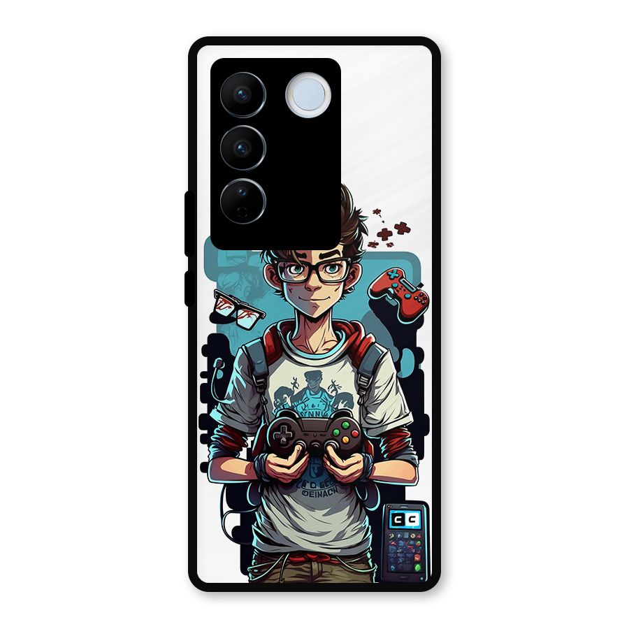 Cool Gamer Guy Metal Back Case for Vivo V27