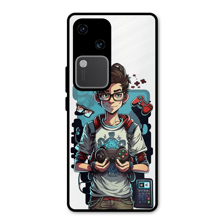 Cool Gamer Guy Metal Back Case for Vivo V30