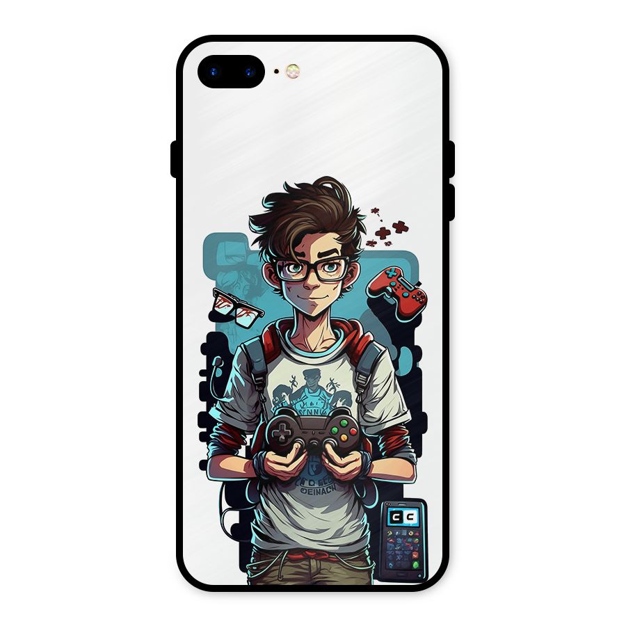 Cool Gamer Guy Metal Back Case for iPhone 8 Plus
