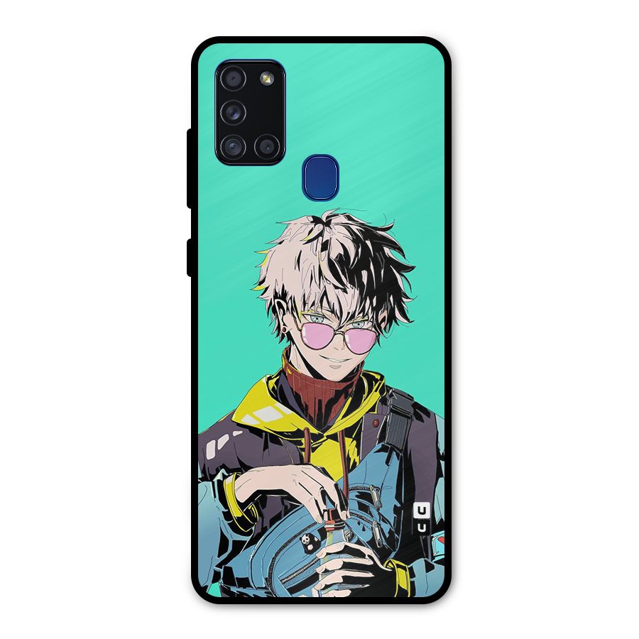 Cool Gojo Metal Back Case for Galaxy A21s