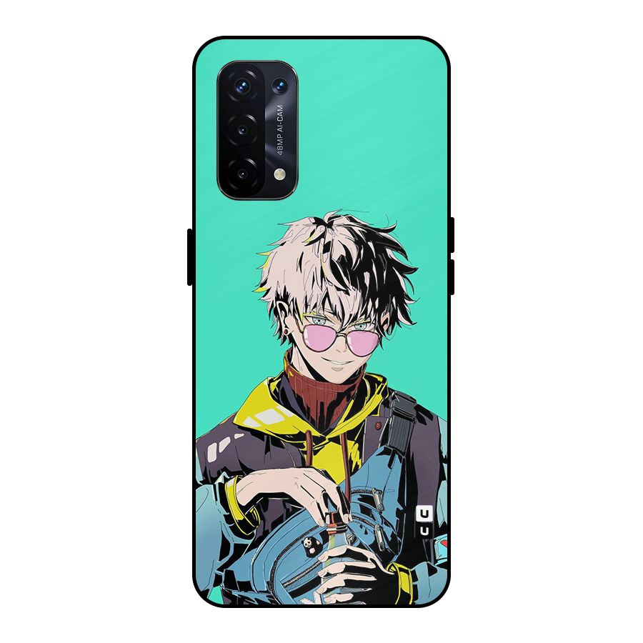 Cool Gojo Metal Back Case for Oppo A74 5G