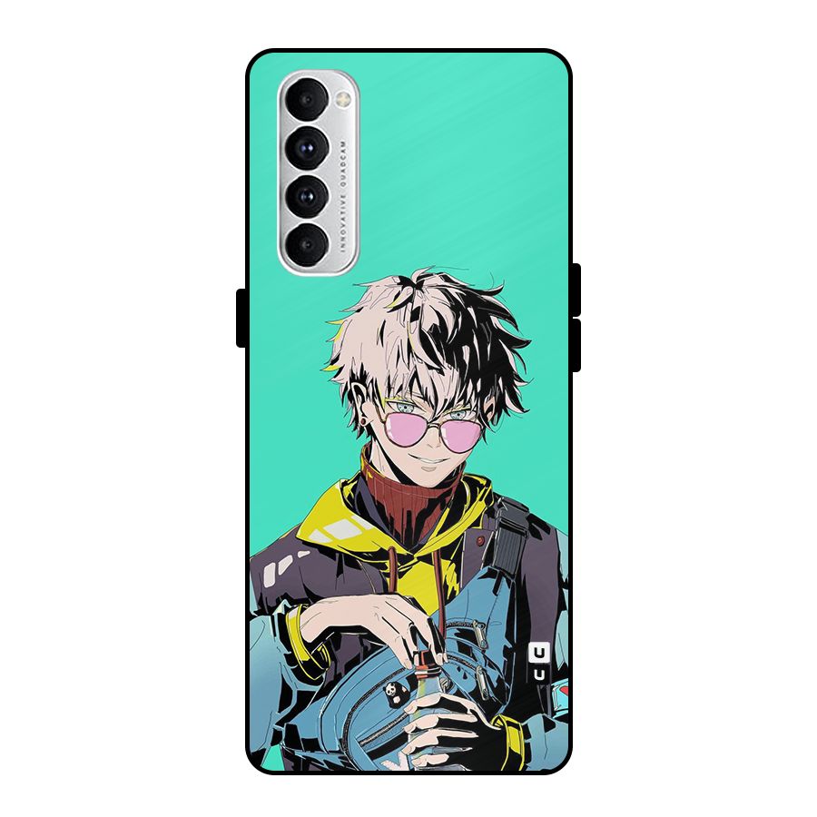 Cool Gojo Metal Back Case for Oppo Reno4 Pro