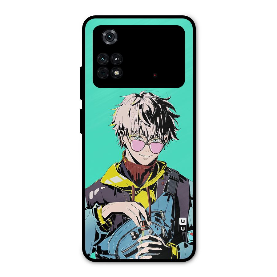 Cool Gojo Metal Back Case for Poco M4 Pro 4G