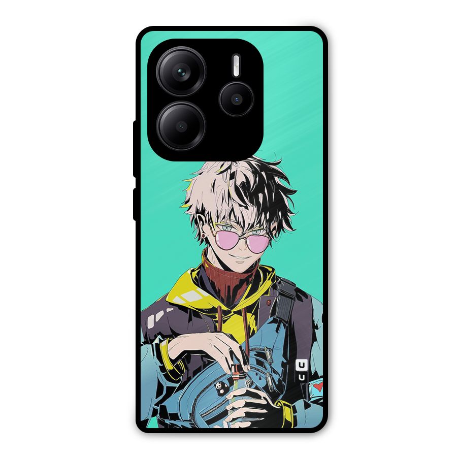 Cool Gojo Metal Back Case for Redmi Note 14 5G
