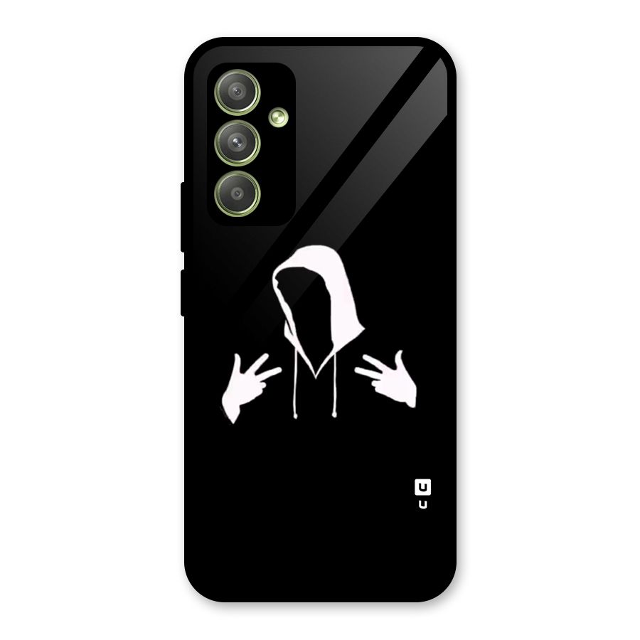 Cool Hoodie Silhouette Glass Back Case for Galaxy A54