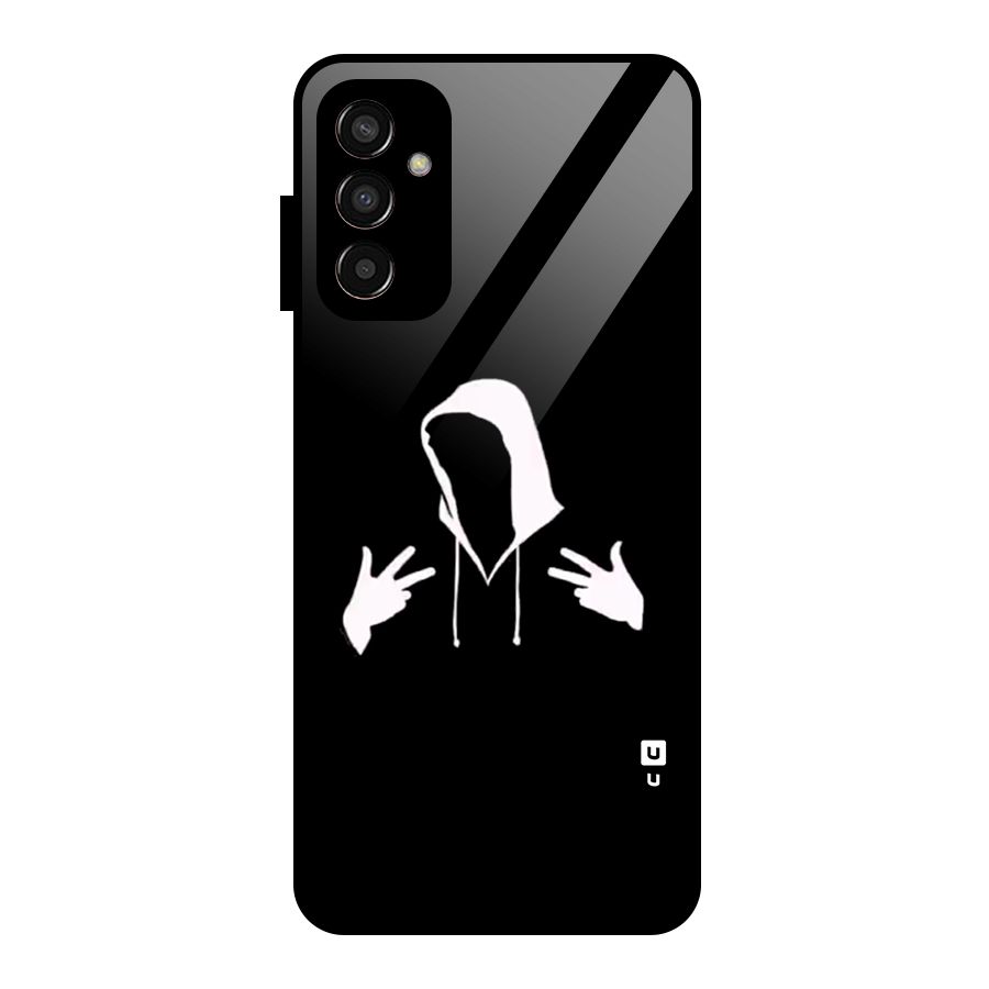 Cool Hoodie Silhouette Glass Back Case for Galaxy F13