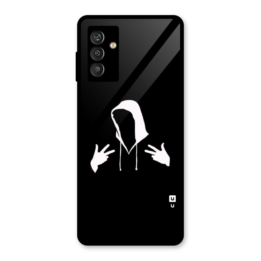 Cool Hoodie Silhouette Glass Back Case for Galaxy M13