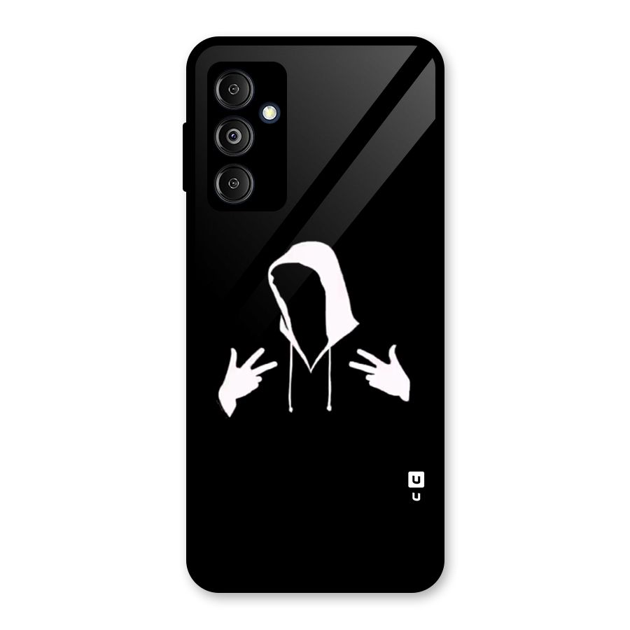 Cool Hoodie Silhouette Glass Back Case for Galaxy M14 5G