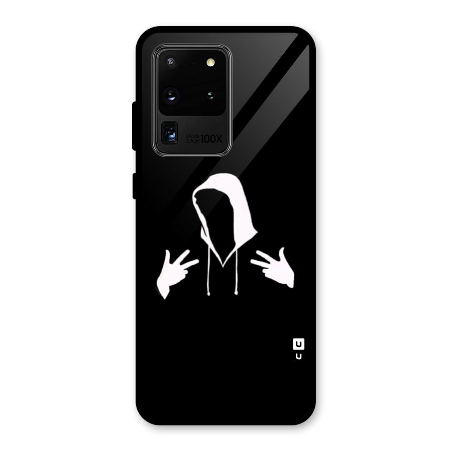 Cool Hoodie Silhouette Glass Back Case for Galaxy S20 Ultra