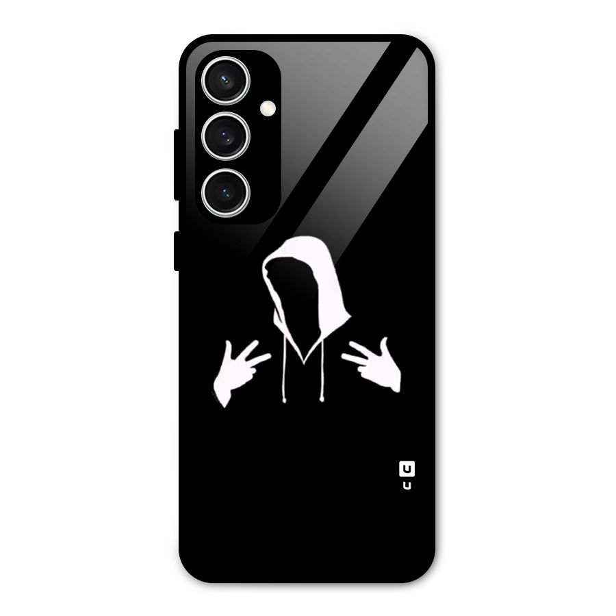 Cool Hoodie Silhouette Glass Back Case for Galaxy S23 FE