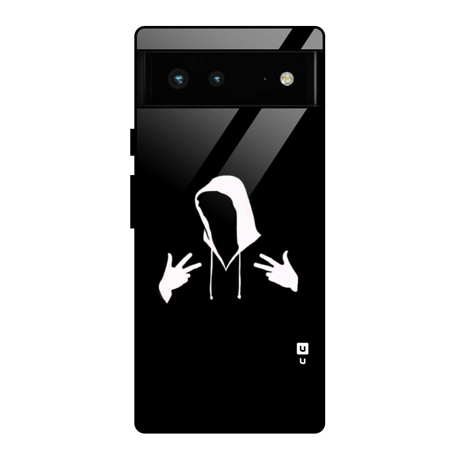 Cool Hoodie Silhouette Glass Back Case for Google Pixel 6