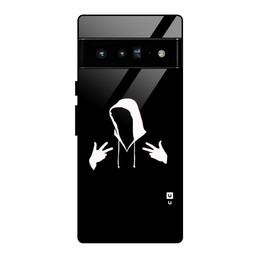 Cool Hoodie Silhouette Glass Back Case for Google Pixel 6 Pro