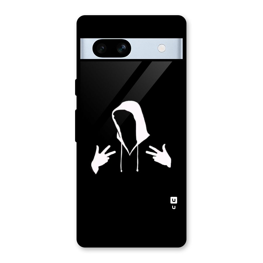 Cool Hoodie Silhouette Glass Back Case for Google Pixel 7a