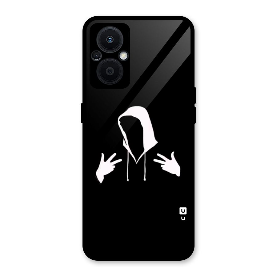 Cool Hoodie Silhouette Glass Back Case for Oppo F21s Pro 5G