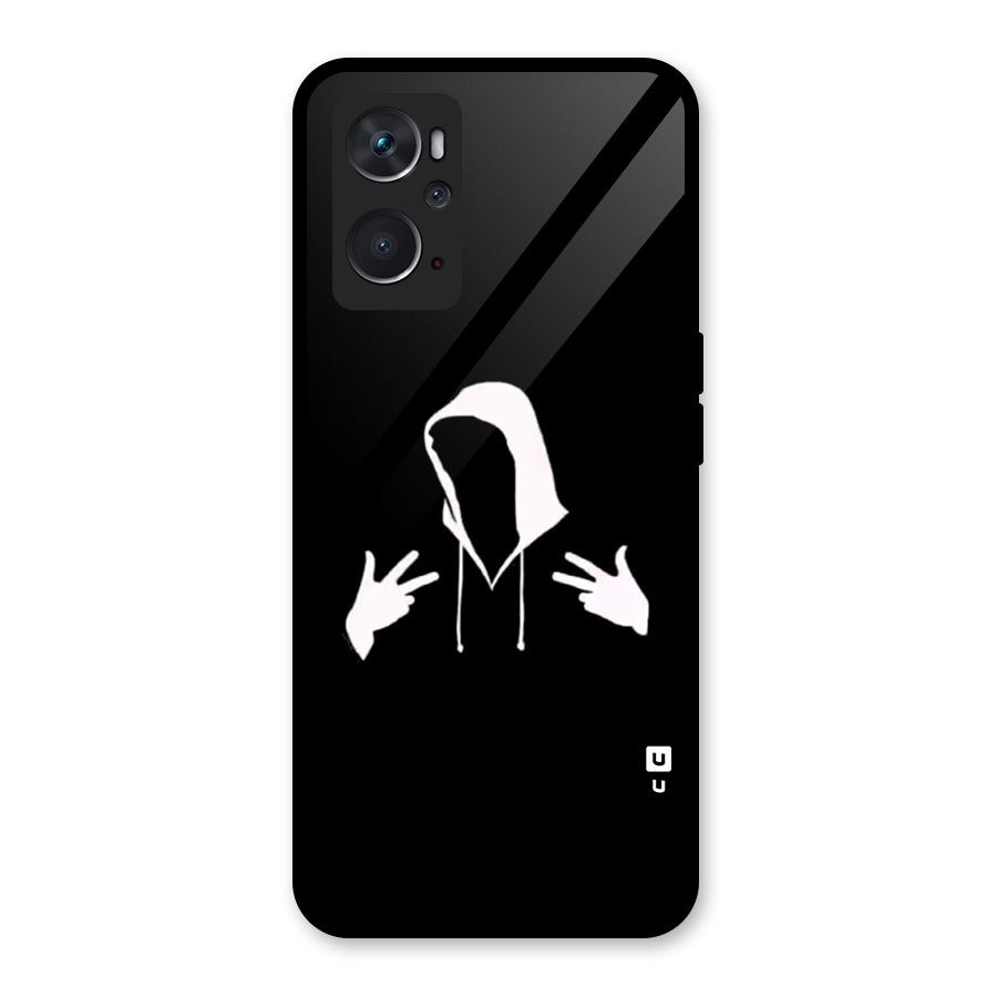 Cool Hoodie Silhouette Glass Back Case for Oppo K10 4G