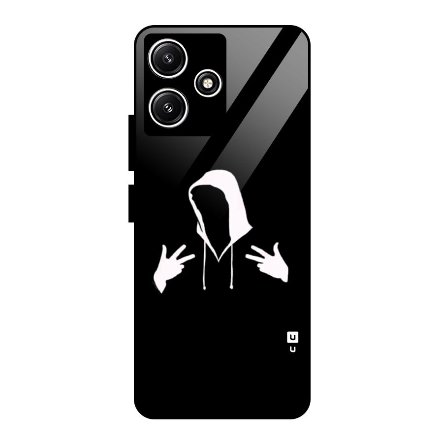 Cool Hoodie Silhouette Glass Back Case for Poco M6 Pro