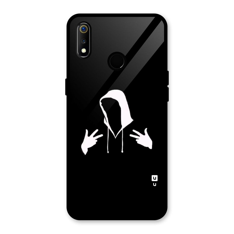 Cool Hoodie Silhouette Glass Back Case for Realme 3