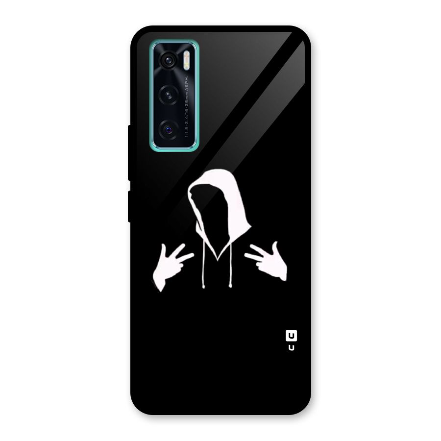 Cool Hoodie Silhouette Glass Back Case for Vivo V20 SE