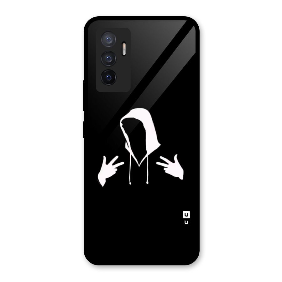 Cool Hoodie Silhouette Glass Back Case for Vivo V23e
