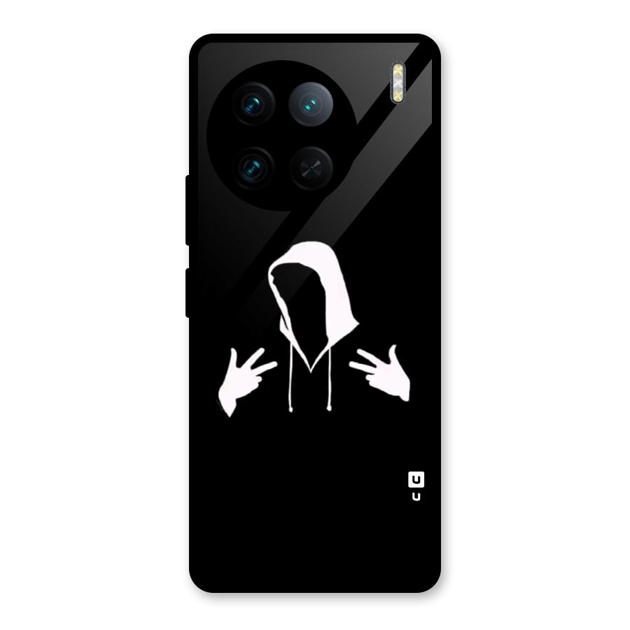 Cool Hoodie Silhouette Glass Back Case for Vivo X90 Pro