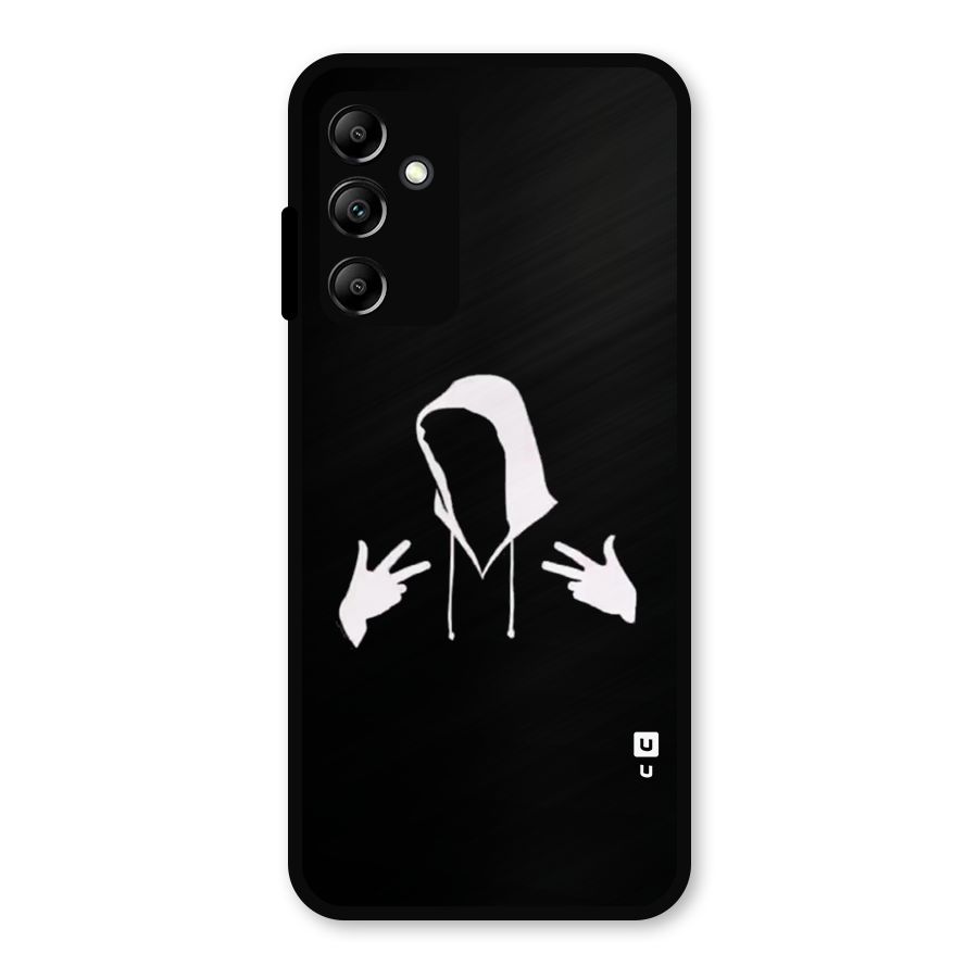 Cool Hoodie Silhouette Metal Back Case for Galaxy A14 5G