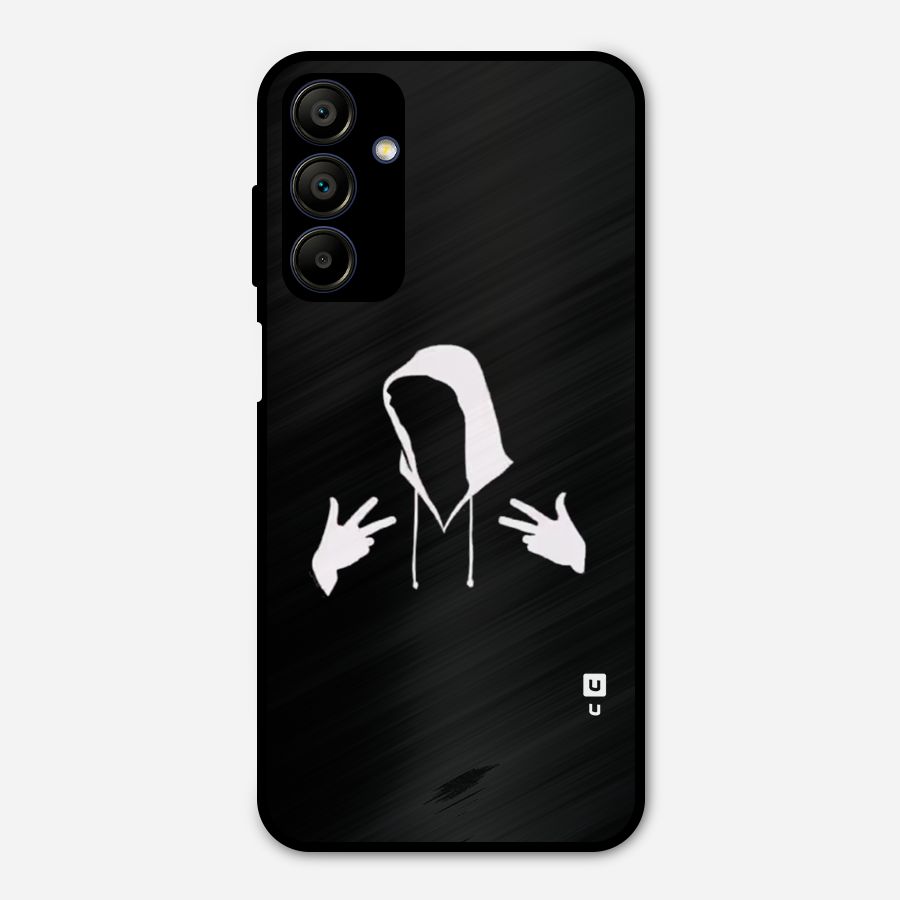 Cool Hoodie Silhouette Metal Back Case for Galaxy A15 5G