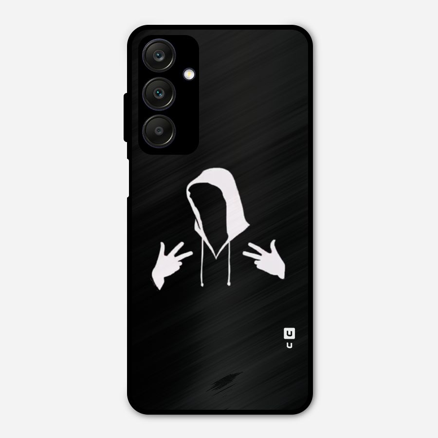 Cool Hoodie Silhouette Metal Back Case for Galaxy A25 5G