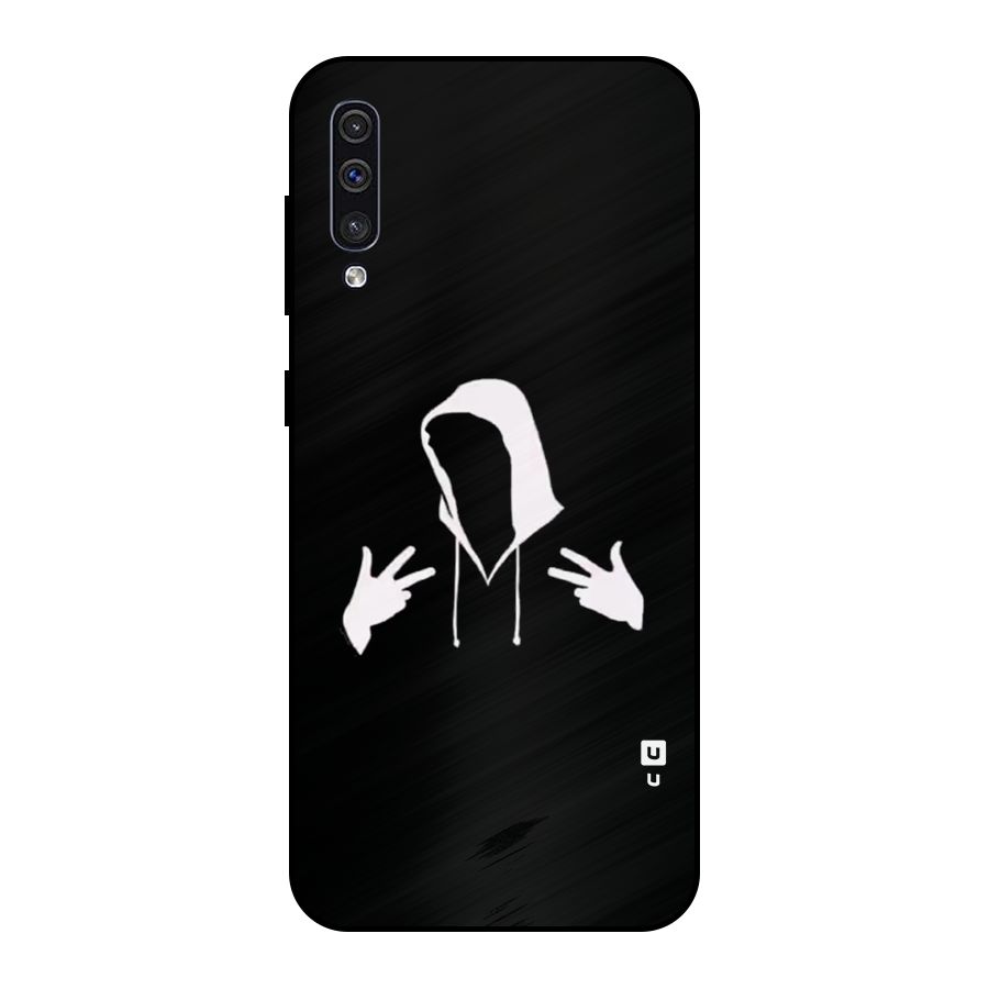 Cool Hoodie Silhouette Metal Back Case for Galaxy A30s