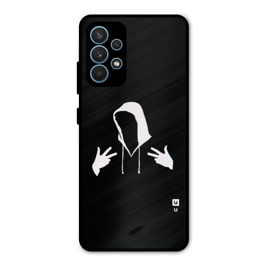 Cool Hoodie Silhouette Metal Back Case for Galaxy A32