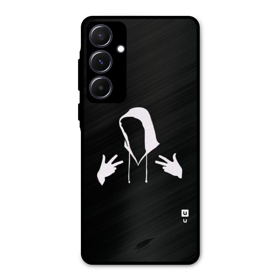 Cool Hoodie Silhouette Metal Back Case for Galaxy A55